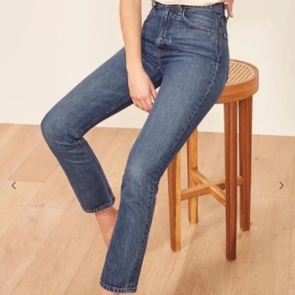 Reformation Stevie Ultra High Rise Jean in Perth Women's 26 Straight Leg Denim